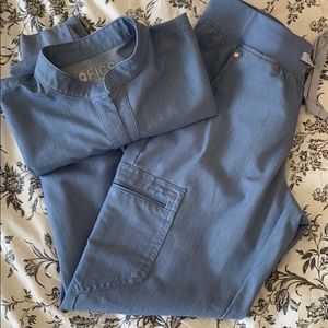 Figs Heather Indigo scrub set